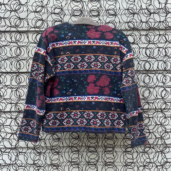 Vintage Eddie Bauer Knit Floral Fair Isle All Over Print Button Up Cardigan SP - Picture 5 of 8
